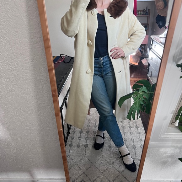 Vintage mink fur collar swing coat - Picture 6 of 15